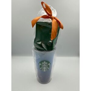 Starbucks Tumbler Cup Blue Ombre Mermaid Logo Reusable Travel Mug Gift Set NEW